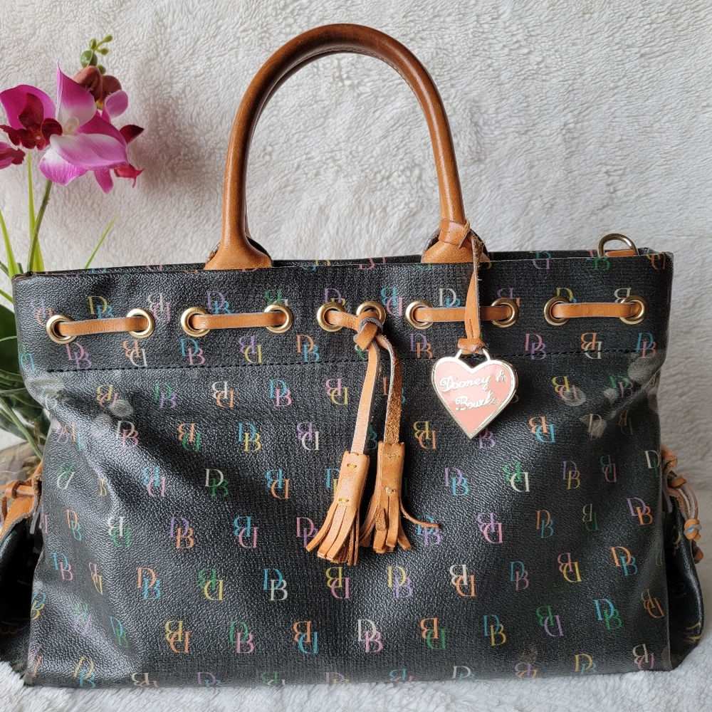 DOONEY & BOURKE Women's Monogram Handbag 100% Genuine Leather, Multi-Color